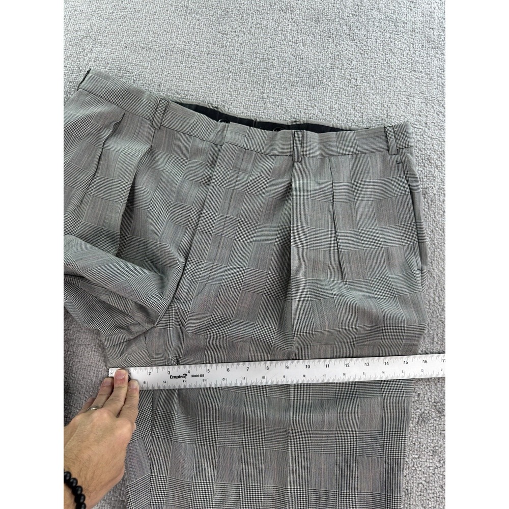 Vintage Brooks Brothers Suit 40 L Black White Wool Glen Plaid Luxury USA 40x30 - Picture 15 of 16